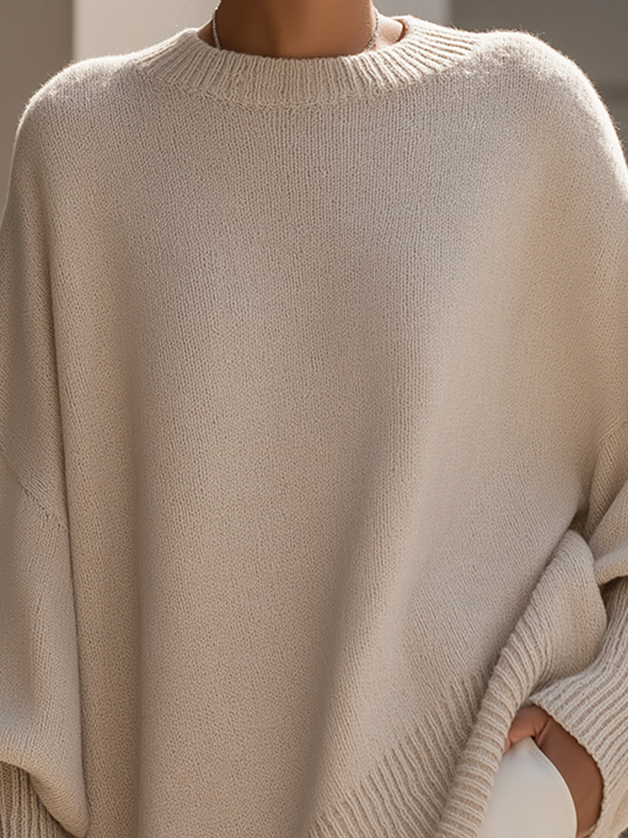 Mia - Oversized Knit Poncho Sweater