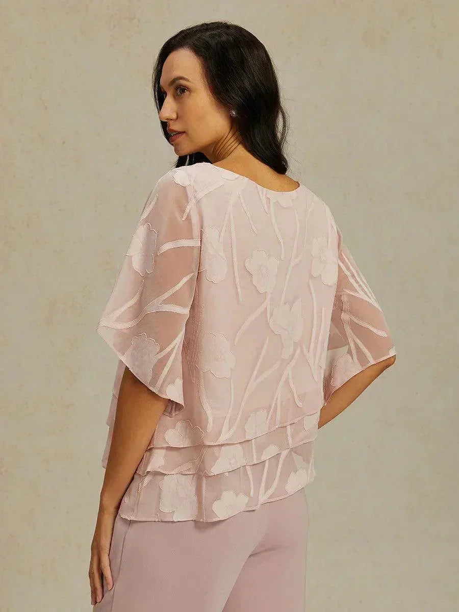 Chiffon Bloemenlaagjes Blouse