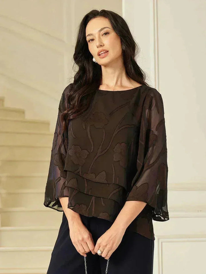 Chiffon Bloemenlaagjes Blouse