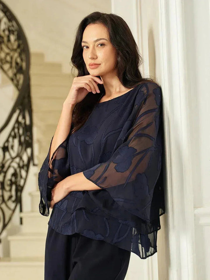 Chiffon Bloemenlaagjes Blouse