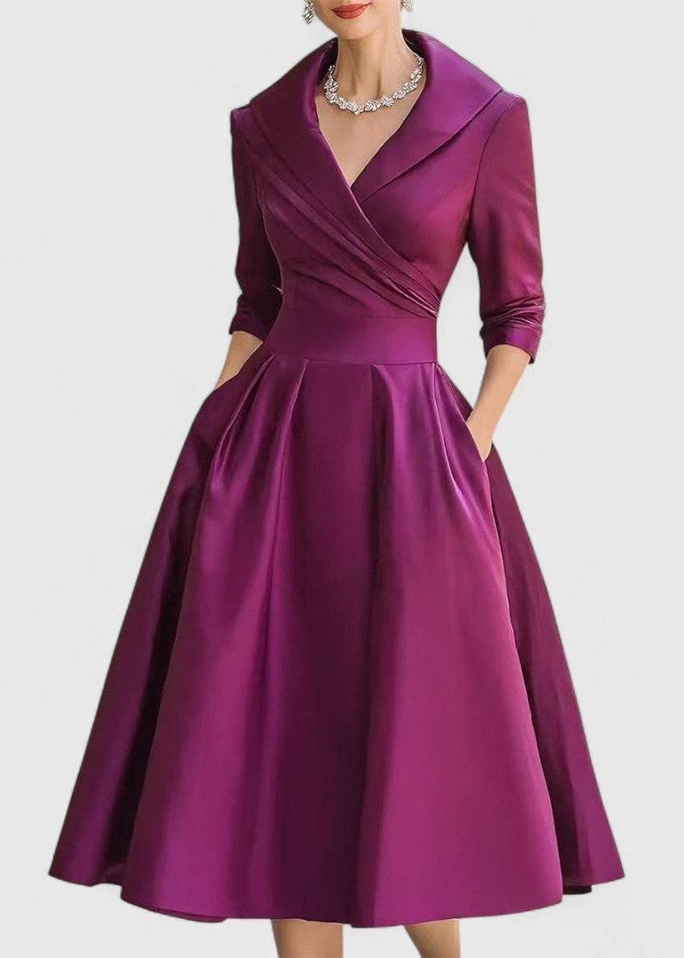Anna - Elegant Shimmer Midi Dress