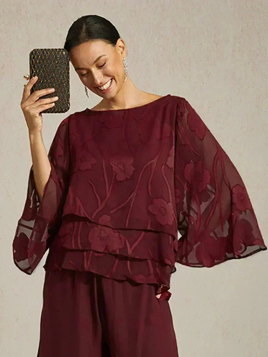 Chiffon Bloemenlaagjes Blouse