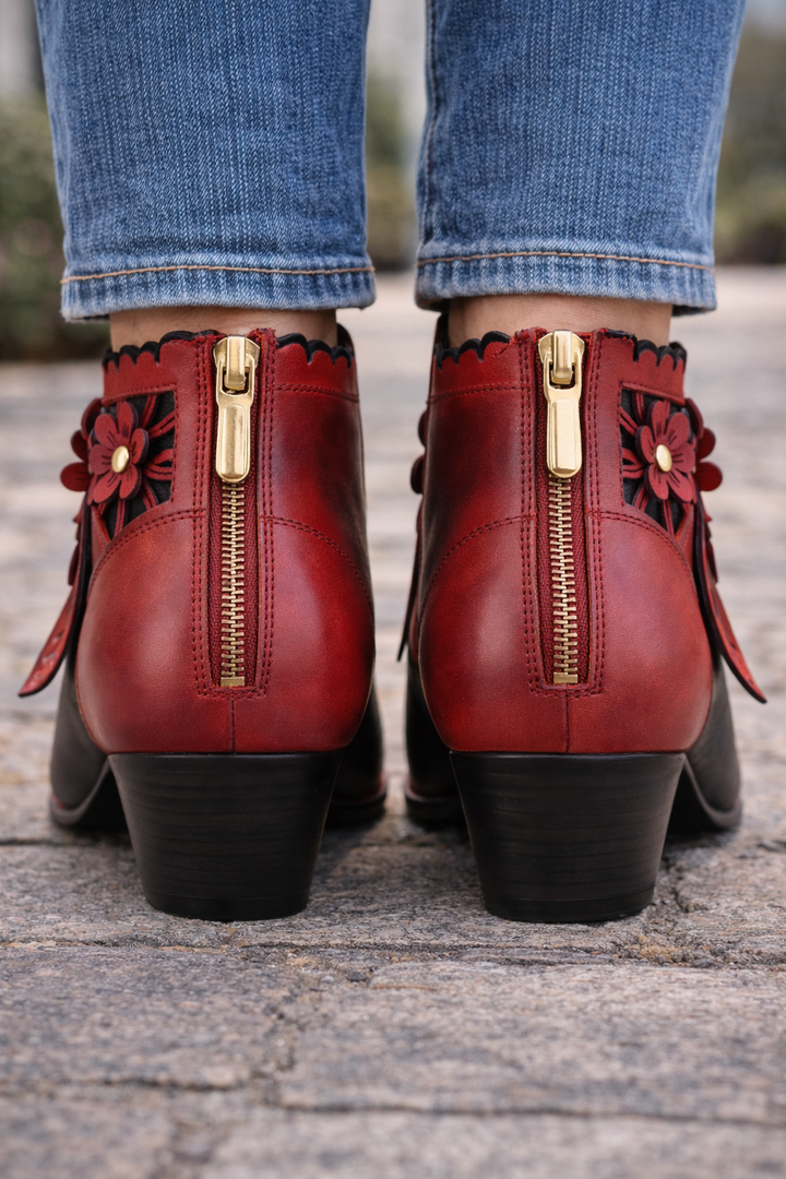 Blooming Elegance Floral Ankle Boots