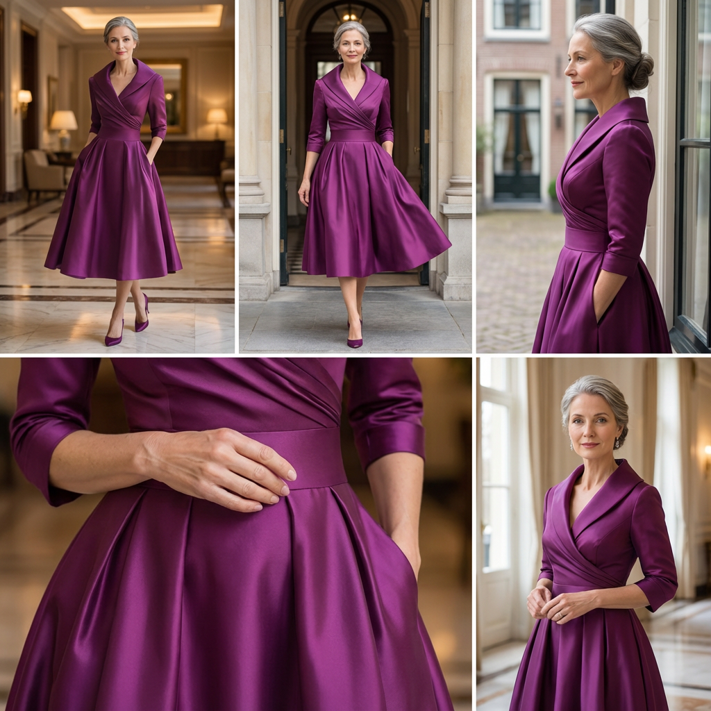 Anna - Elegant Shimmer Midi Dress