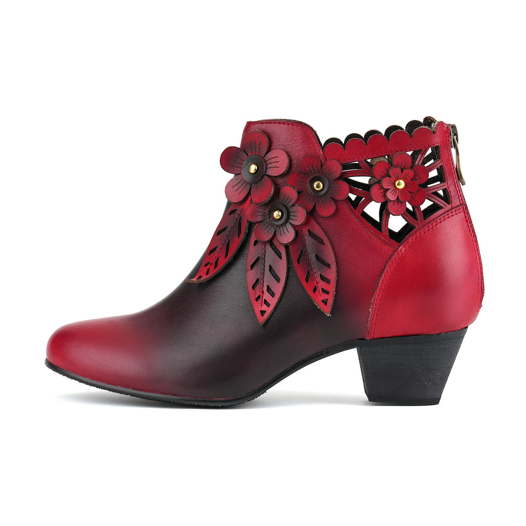 Blooming Elegance Floral Ankle Boots