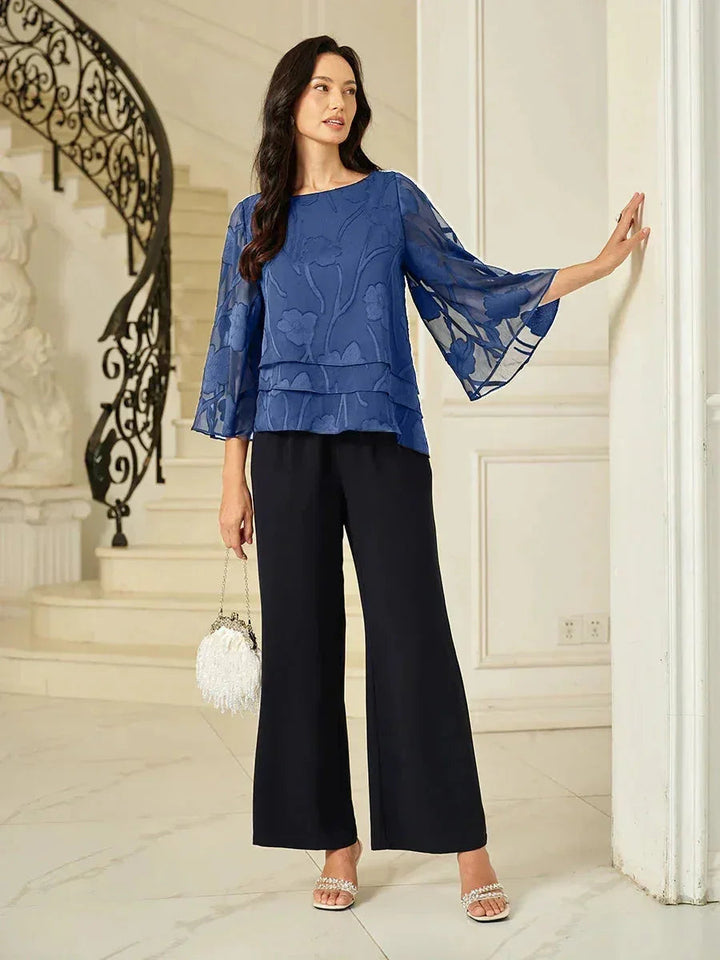 Chiffon Bloemenlaagjes Blouse