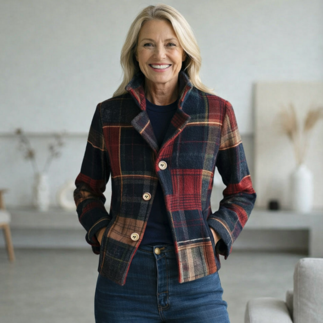 Nathalie Cozy Plaid Coat
