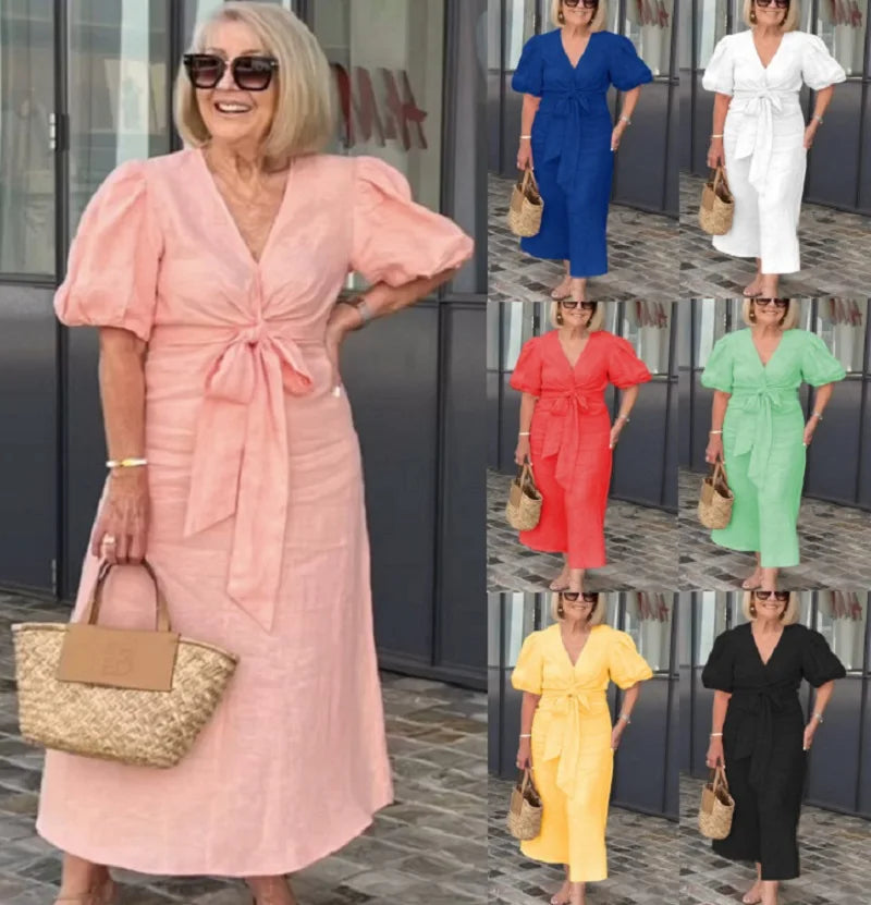 Elyza - Elegant V-Neck Dress