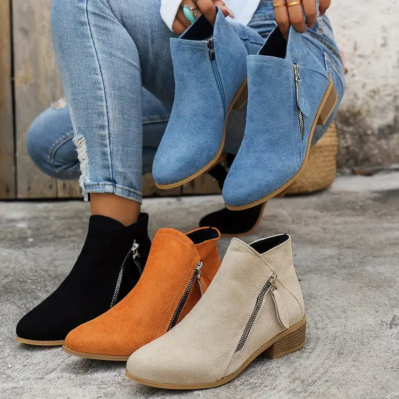 Claire - Suede Ankle Boots