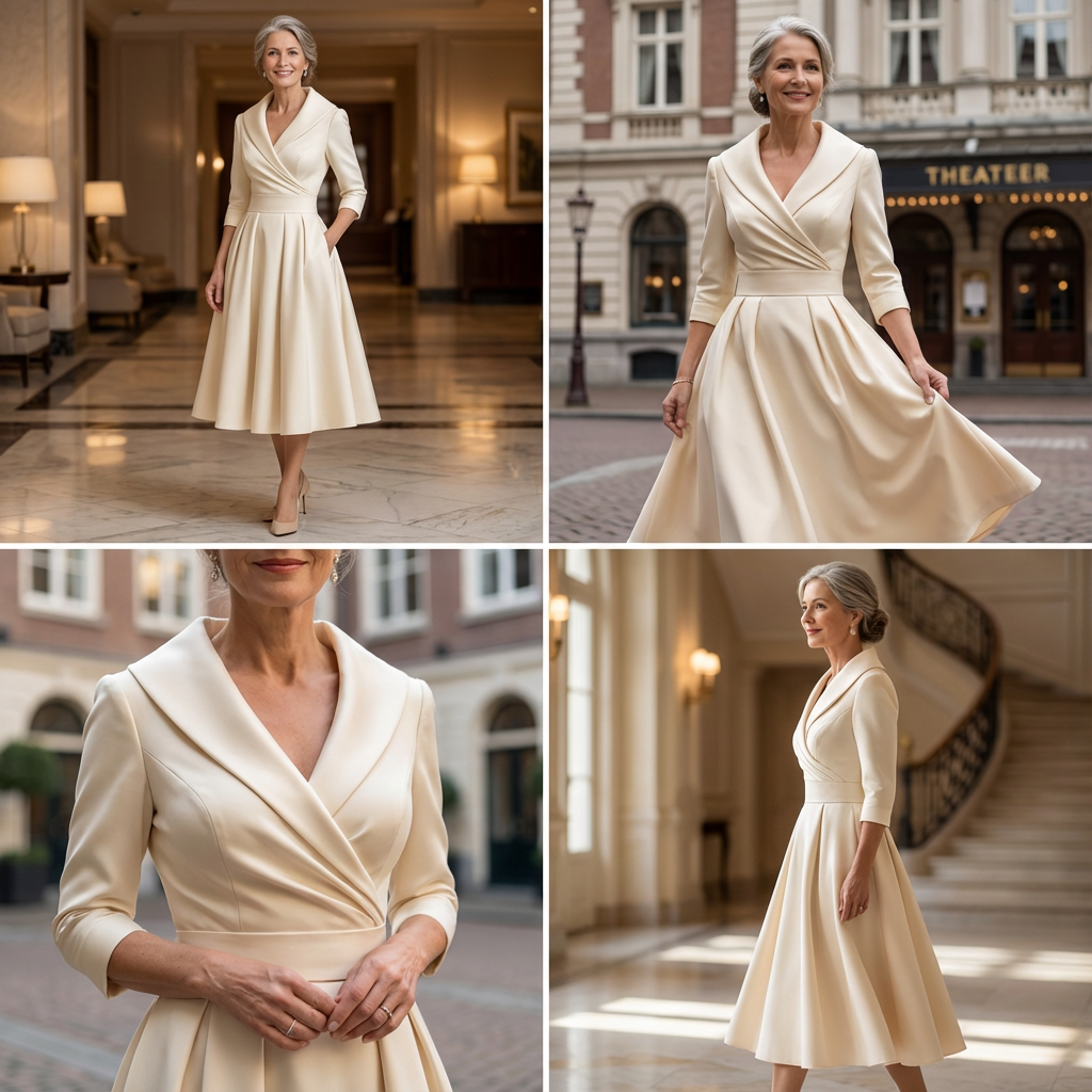 Anna - Elegant Shimmer Midi Dress