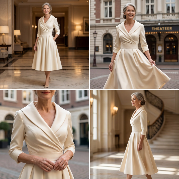 Anna - Elegant Shimmer Midi Dress